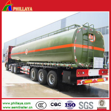 Remolques semiautomáticos del transporte ácido ácido químico del petrolero del tanque de acero del tanque